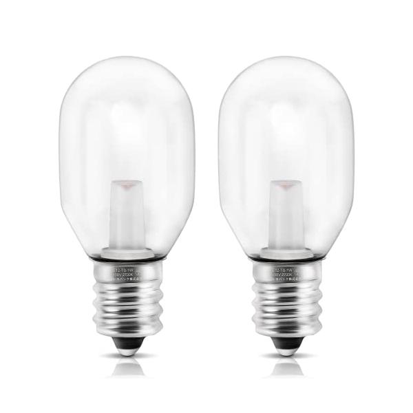 DiCUNO LED電球 E12口金 1W ナツメ球 6W相当 電球色 常夜灯 2700K 60lm 装飾電球 クリア 広配光 T型タイプ 2個入 * LEDナツメ形 小丸電球 透明 省エネ 豆電球 AC