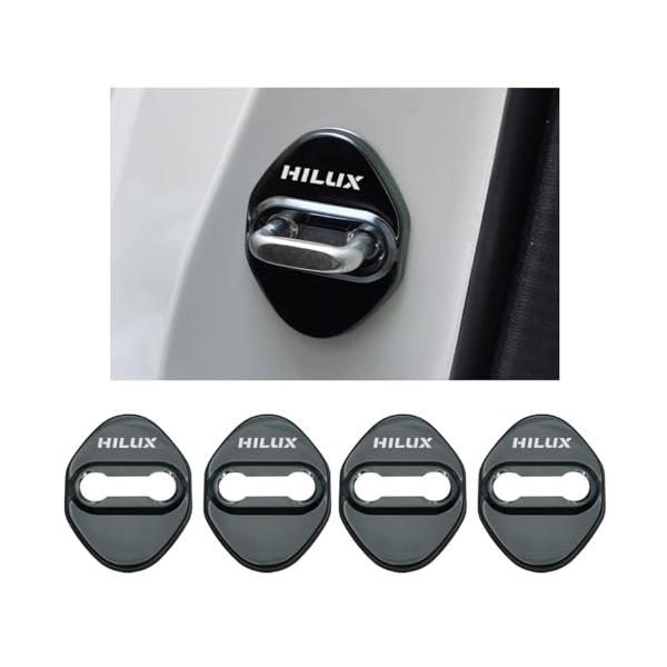トヨタに適用 ハイラックス(HILUX) GUN125 120系(2017年9月*) に適合 ドアストライカーカバー専用 ドアロックカバー ステンレスカバー 簡