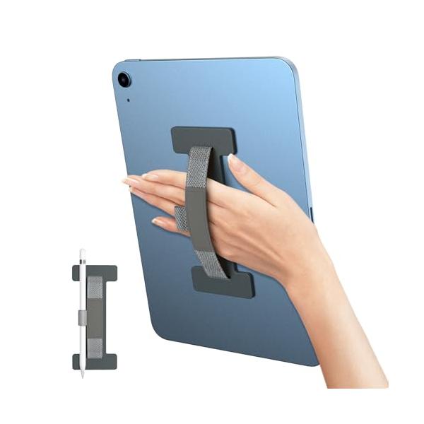 [TiMOVO]  2023最新型  1枚入り タブレット バンド タブレット ストラップ タブレットPC用安全ハンドストラップ ipad バンド ipad mini バンド ペンホルダー付き