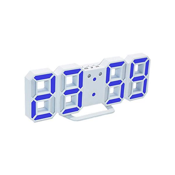 人気LED 時計　箱あり ZAZ デジタルLED時計 3Dデジタルアラーム時計 (本体：ホワイト
