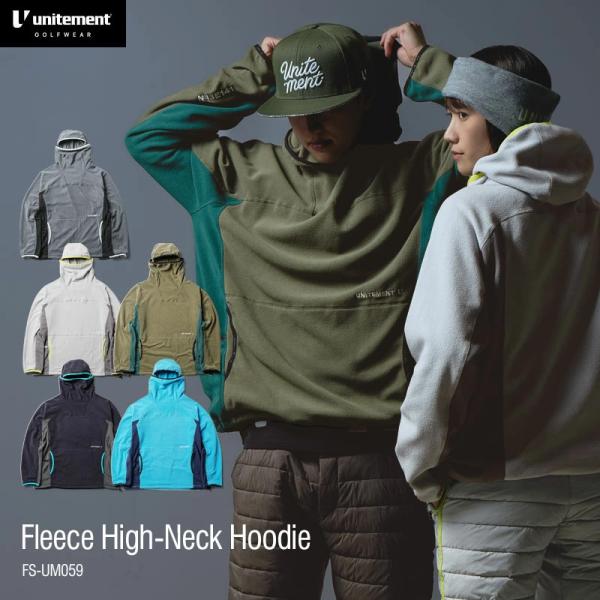 ゴルフウェア フリース ハイネック フーディ パーカー メンズ 秋冬 防寒 ユナイトメント unitement Fleece High Neck Hoodie