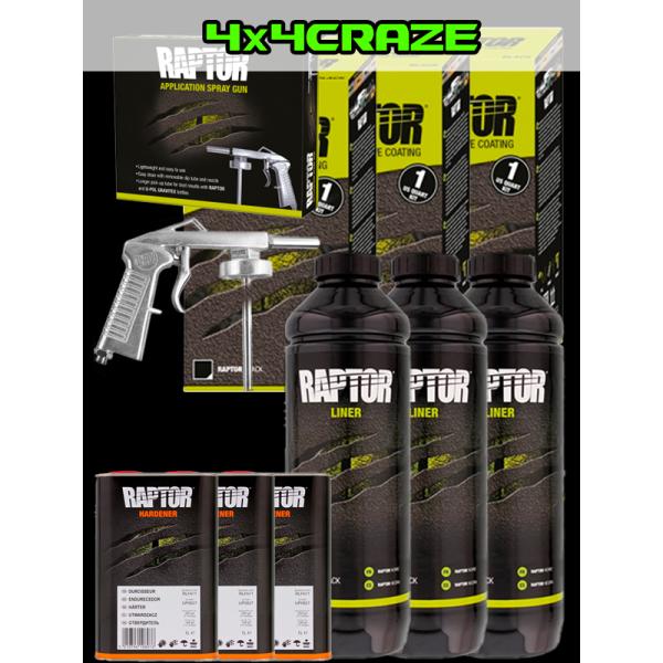 (即納)ラプターライナー ガン付き 3L ブラック U-POL RAPTOR LINER 正規品