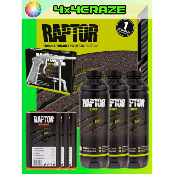 (即納)ラプターライナー ガン付き 3L TINTABLE 色替え用 U-POL RAPTOR LINER 正規品
