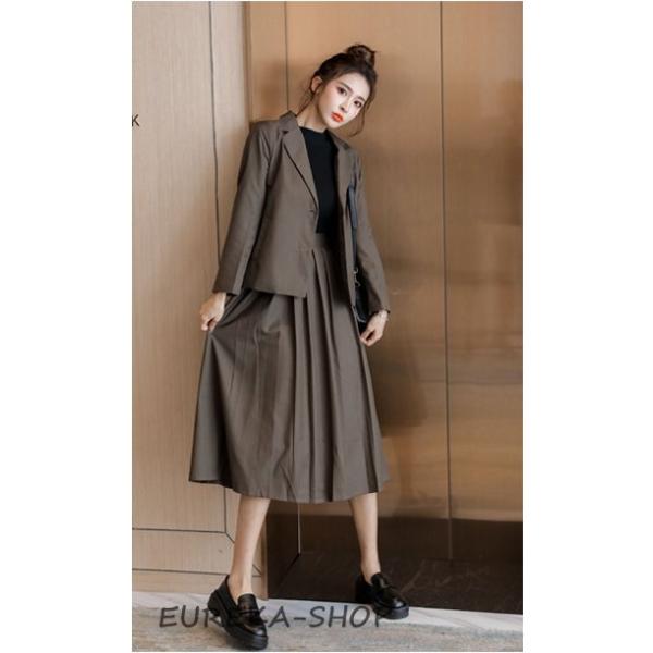 セットアップ カジュアル レディーススーツ 上品 スカートスーツ