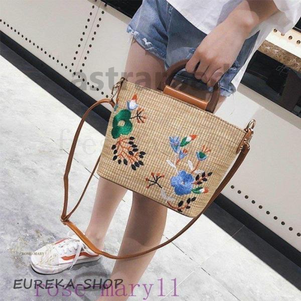 バッグ かごバッグ カゴバッグ 刺繍バッグ ショルダーバッグ 刺繍