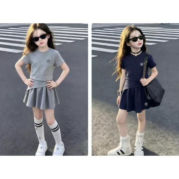 子供服 セットアップ 女の子 半袖 夏 2点セット 子供シャツ スカート
