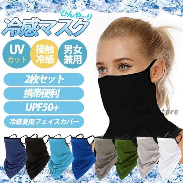 冷感マスク ひんやりマスク 2枚セット フェイスマスク フェイスカバー