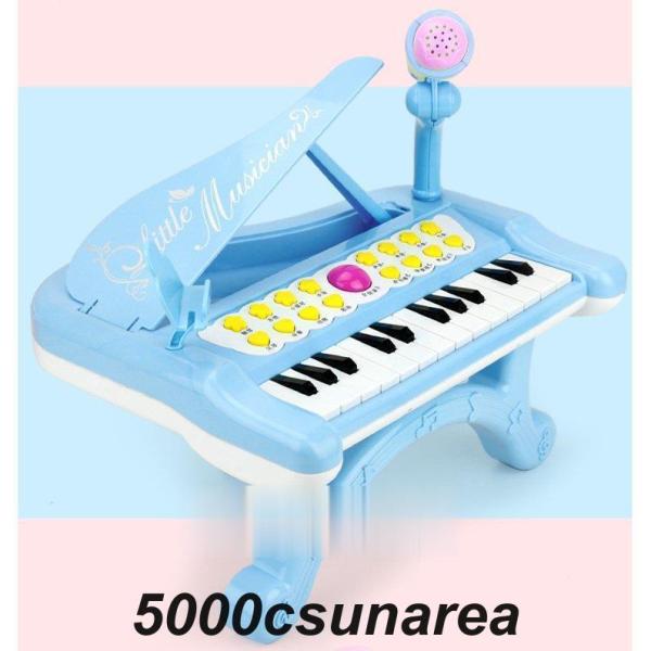 子ども用 電子ミニピアノ おもちゃ 音楽キーボード玩具 (ブルー