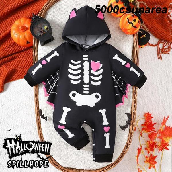 ハロウィン 衣装 ベビー服 スケルトン ロンパース 子供 女の子