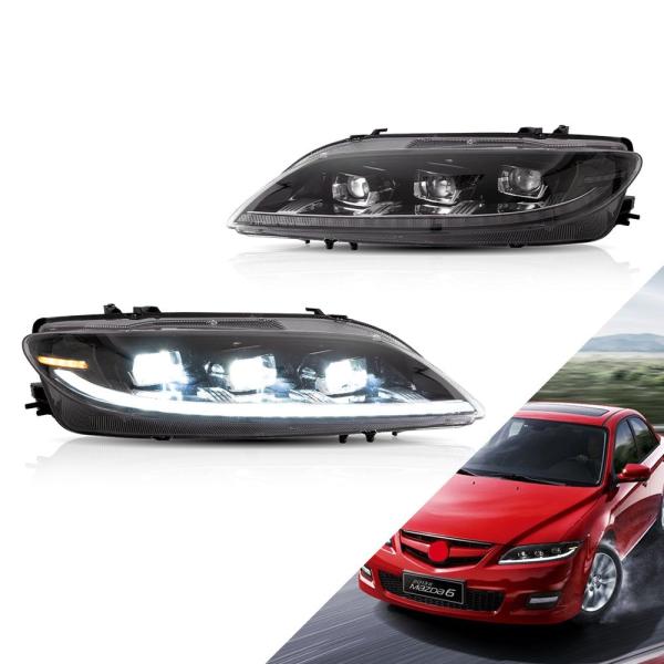 LED ヘッドライト アテンザ GG GY マツダ シーケンシャルウィンカー クリア VLAND