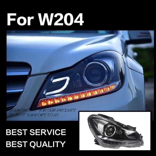 ベンツ　W204用　ヘッドライト（ブラック・LED) メルセデスベンツcクラスw204用の自動車用照明ヘッドランプ