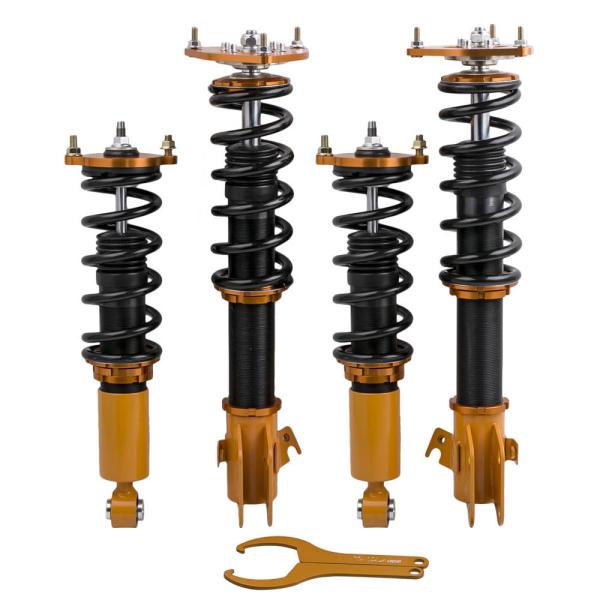 レガシィランカスター アウトバック 車高調 スバル BH9 BHE サスペンション Maxpeedingrods イエロー