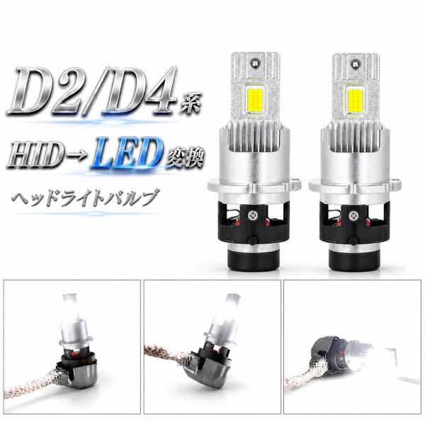 A6 4FA 4FB LED ヘッドライトバルブ HID変換 D2S ロービーム H16〜 9600lm HLNE