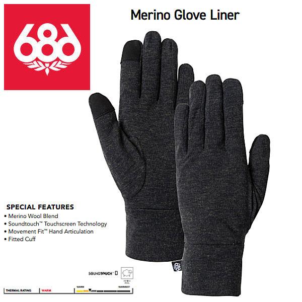 686 SIX EIGHT OUTERWEAR Merino Glove Liner ライナーグローブ