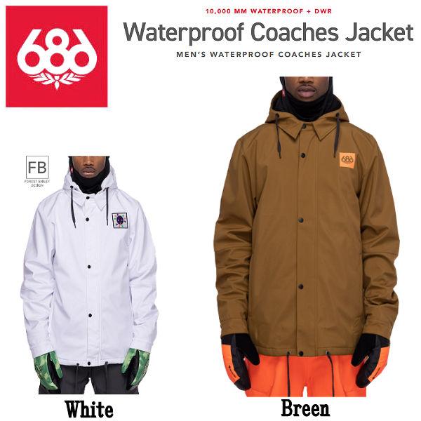686 コーチジャケット スノーボードウェア 撥水 フード着脱可 Mサイズ シックスエイトシックス 686 Waterproof Coaches Jacket メンズ