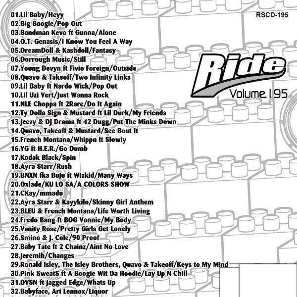 DJ YUMA RIDE Vol.195 HIP HOP R&B MIX CD ヒップポップ  TAKEOFF TY DOLLA SIGN  CKAY JEEZY