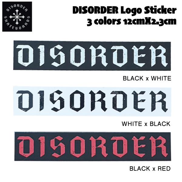 ディスオーダー DISORDER Logo Sticker ロゴ ステッカー シール スケートボード ストリート 12cmx2.3cm 正規品