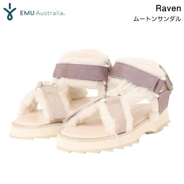 【EMU Australia】エミュ Raven ファーサンダル ムートンサンダル ストラップベルト ふわふわ エミュ EMU Australia Raven ファーサンダル ムートンサンダル