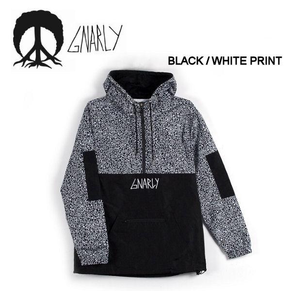 ナーリー GNARLY アノラック ジャケット スノーボードBK/WT PRINT S 