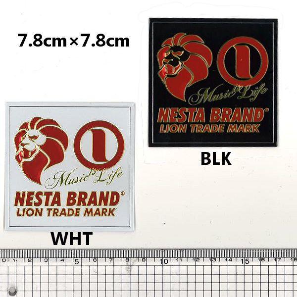 ネスタブランド ステッカー Nesta Brand 新彫金 メタルアート アルミステッカー Large Lion Trade Mark 7 8cm ブラック ホワイト