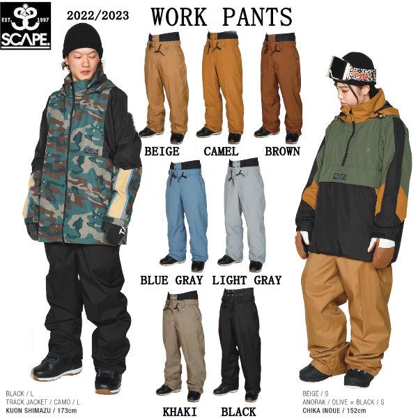 エスケープ SCAPE WORK PANTS UNISEX メンズ ウーマンズ パンツ レディース スノーパンツ スノーウェア スノーボード  XS/S/M/L