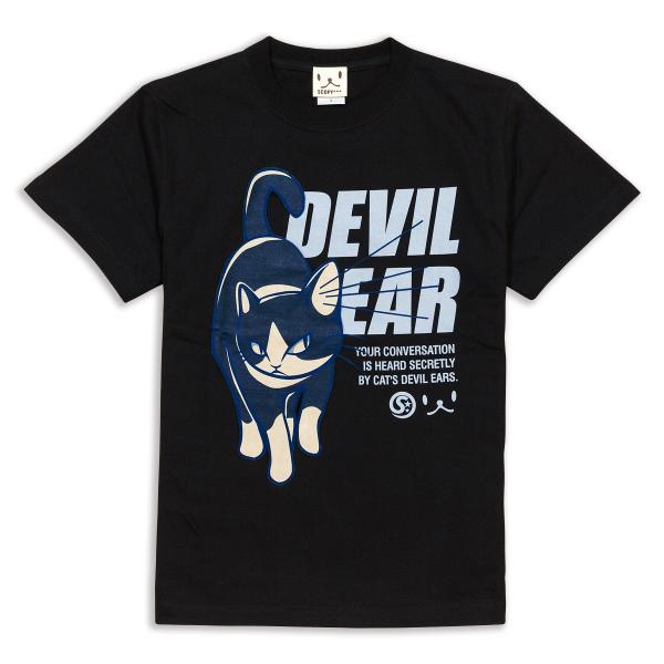 猫 Tシャツ 半袖 DEVIL EAR ブラック おもしろ ネコ ねこ 猫柄 雑貨 爆買 SCOPY スコーピー