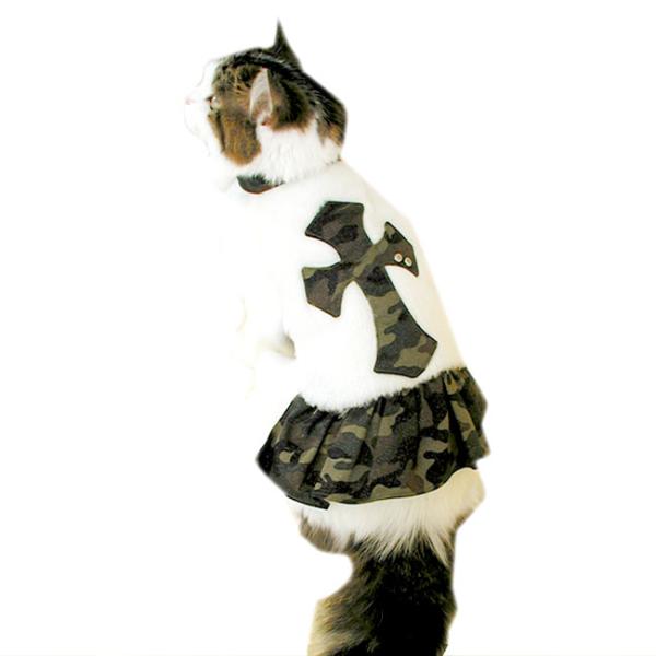 ねこ。 猫服 ラメ迷彩クロスドレス : 56nyan 猫用品ゴロにゃんヤフー店 - 通販