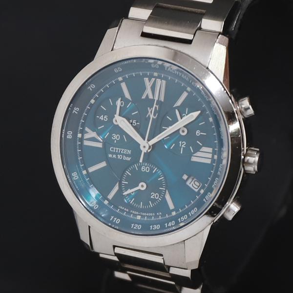 CITIZEN シチズン XC クロスシーQZ  F500-T002382 クロノグラフ デイト レディース腕時計 QZ シチズン クロスシー F500-T002382 青文字盤 クロノ デイト
