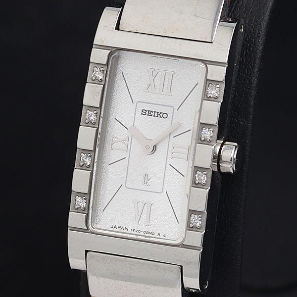 専用出品❗セイコールキア腕時計SEIKO LUKIAレディース1F20-OBKO 箱付き 稼働 良品 セイコー ルキア 1F20-0BA0 QZ シルバー文字盤 石付
