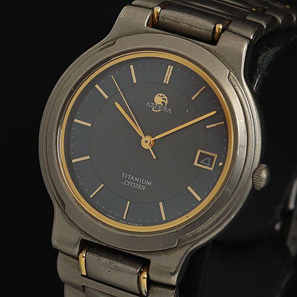 稼働 良品 シチズン アテッサ 5510-F51995 QZ 黒文字盤 ラウンド 