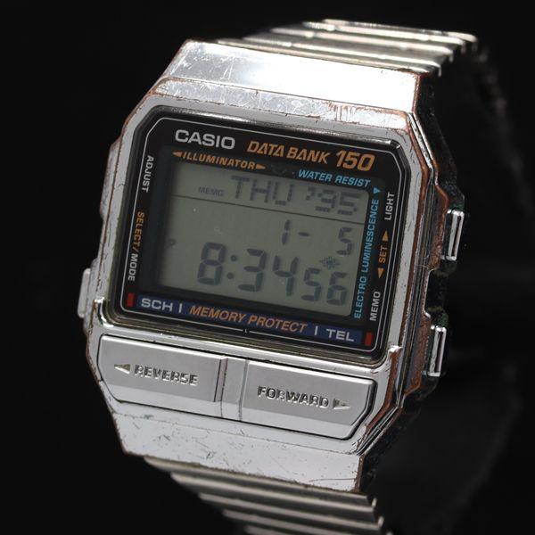 稼働 カシオ データバンク QZ デジタル文字盤 DB-1500 メンズ腕時計
