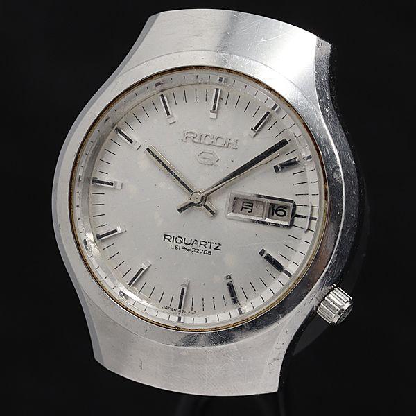 稼働 リコー QZ シルバー文字盤 リクオーツ 本体のみ アンティーク