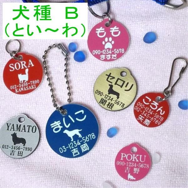 犬の迷子札・丸イラスト・犬B　（メール便なら→）【送料無料】