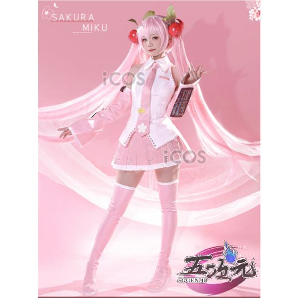 ICOS ボーカロイド 桜ミク コスチューム コスプレ衣装 ※ウィッグ 靴 髪飾り 追加可能