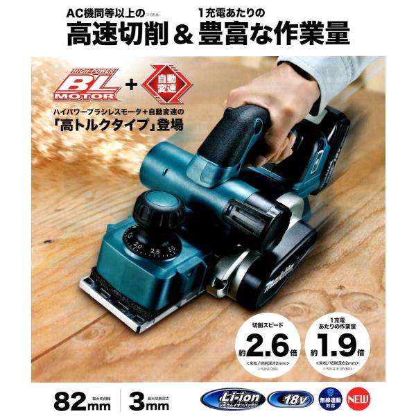 Makita - マキタ 82mm充電式カンナ 18V  KP181DZ　本体のみ Amazon | マキタ 82mm充電式カンナ 18V バッテリ・充電器別売
