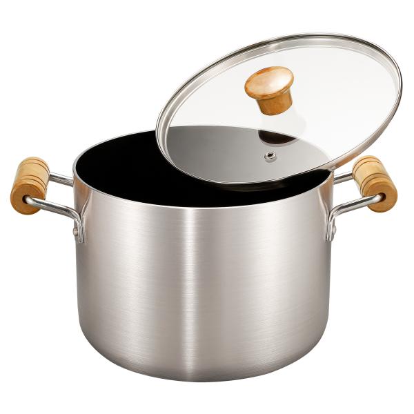 両手鍋 22cm 寸胴鍋 深型 ガス・IH対応 アルミ厚板 熟練の職人による