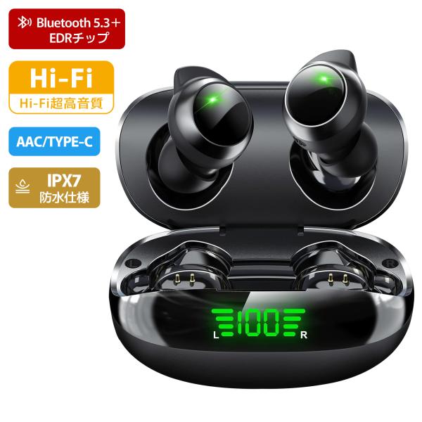 ワイヤレスイヤホン Bluetooth5.3 bluetoothイヤホン 日本語音声