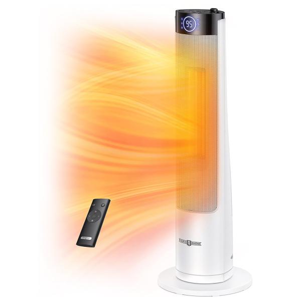 セラミックヒーター ヒーター ファンヒーター 電気 1200W 2秒速暖 リモコン付き 3段階切替 温度調節 自動首振り 転倒自動オフ タイマー 省エネ PARIS RHONE