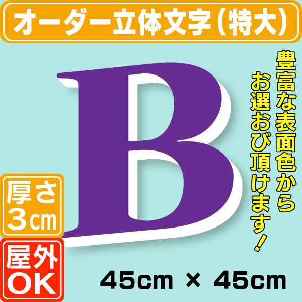 厚さ3cmカルプ文字（特大）／タテ45cm×ヨコ45cm以内 立体文字 箱