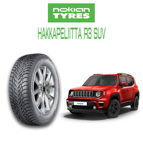 JEEPレネゲード純正サイズ 【送料無料・4本セット】nokian HAKKAPELIITTA R3SUV 215/65R16 Winter Tire  ノキアン スタッドレスタイヤ アウトドア キャンプ