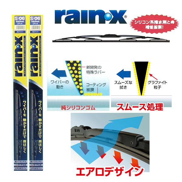 ダッジ チャレンジャー 2008-2023 レインX 撥水ワイパー フロント2本セット・550mm・550mm アメ車 U字フック用