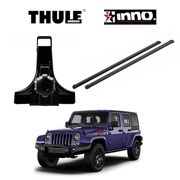 THULE x INNO （スーリー x イノー）ルーフキャリア スクエアバー・JEEP WRANGLER JK ジープ ラングラー キャリアラック  ルーフラック