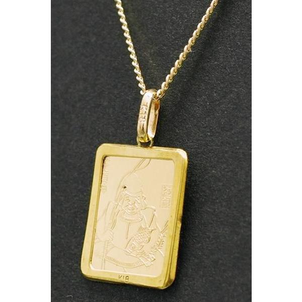 本体：SILVER（金メッキ）チェーン：喜平　K18・1.50g 40cm＋枠：K18・0.5g