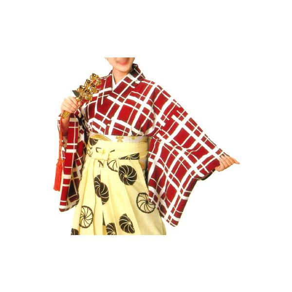 袴下着物(仕立上り) 格子柄［手古舞 和太鼓 獅子舞 舞踊 踊り 文化祭