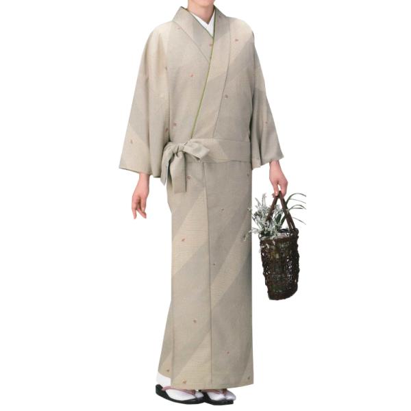 二部式着物（単衣）リボン式 やぶれ取り江戸小紋調・ベージュ 日本製 :fk-ni3023:お祭り用品専門のお祭本舗 通販  