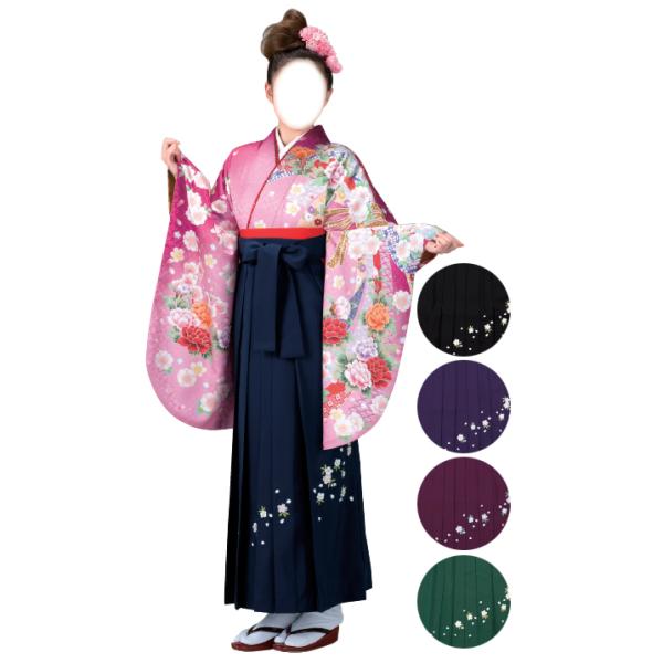卒業式袴　無地・刺繍入　Ｓ・M・L・ＬＬ寸　200-ty65471-65475 [ty65471 ty65472 ty65473 ty65474 ty65475]