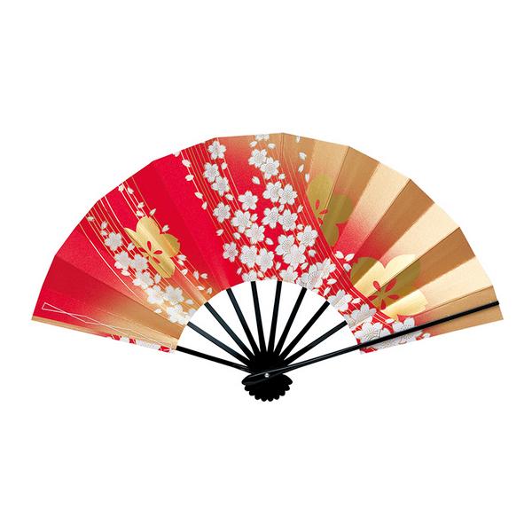 舞扇子（黒塗骨）　流線桜　227-ty69037