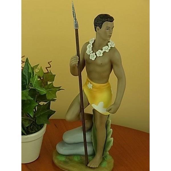 ハワイアンオブジェ』ジルフィギュア やりを持つ男性/Spearman 「送料