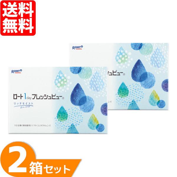 【送料無料】 ロート ワンデーフレッシュビューリッチモイスト 2箱 (1箱90枚) ロート 1日使い捨て コンタクトレンズ ワンデー コンタクト Rohto ONE DAY