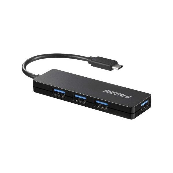 BUFFALO USB3.1 Gen1 TypeC 4ポート バスパワーハブ ブラック スリム設計 BSH4U125C1BK